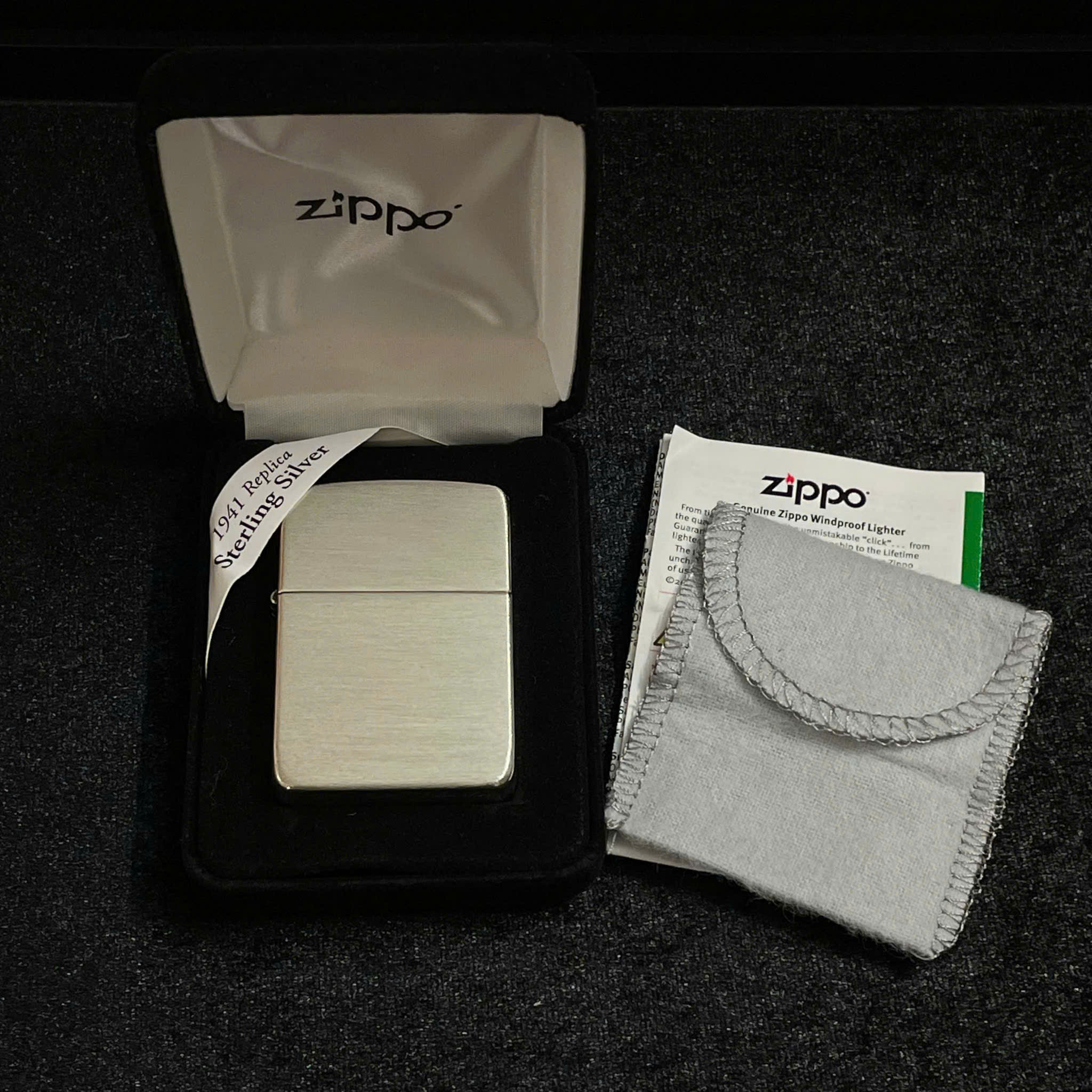 5 loại bật lửa zippo làm quà tặng làm người nhận xiêu lòng 28 Zippo Hand Satin Sterling Silver 1941 Replica 1