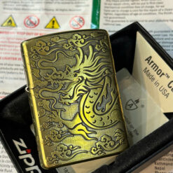 Bật lửa Zippo khắc full 4 mặt họa tiết hình rồng new full box